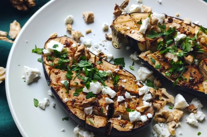Smaakvolle aubergine uit de oven