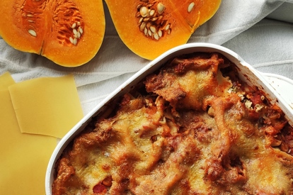 Vegetarische pompoenlasagne