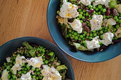 Salade erwten & burrata